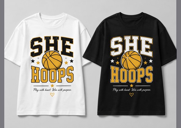 T-shirt Basketball SHE HOOPS