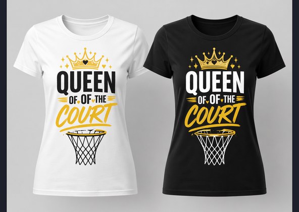 T-shirt Basketball QUEEN OF THE COURT
